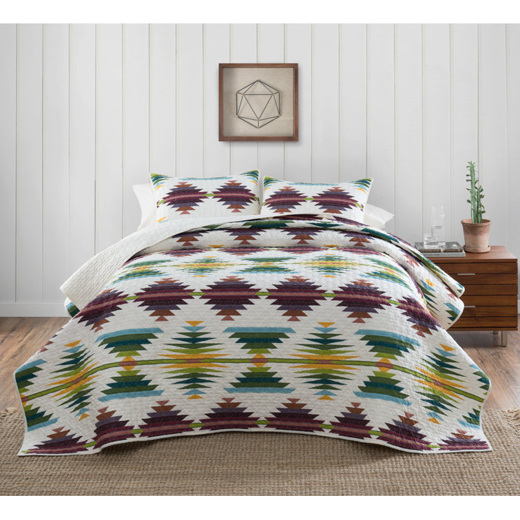 Pendleton Multicolor 100 Cotton Reversible Coverlet / Bedspread Set
